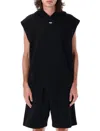 Diesel S-boxt-sl-d Sleeveless Hoodie In Black