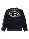 Diesel Cotton Sweatshirt With Oval D Print In Black