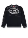Diesel Cotton Sweatshirt With Oval D Print In Black