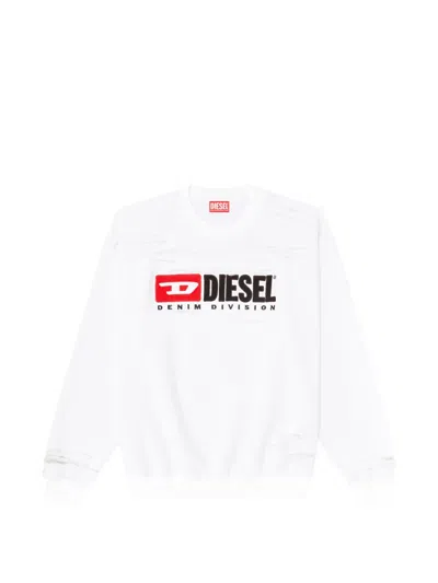 Diesel S-boxt-v1 Logo-detail Sweatshirt In White