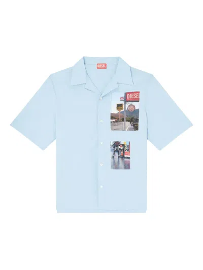 Diesel S-brack-a-ajfy Graphic-print Shirt In Blue