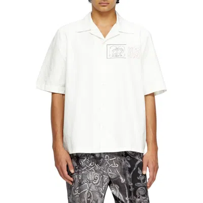 Diesel ® S-brack-a-hgbs Organic Cotton Bowling Shirt In White