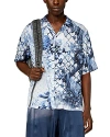 Diesel Bristol Camouflower Short Sleeve Camp Shirt In Denim