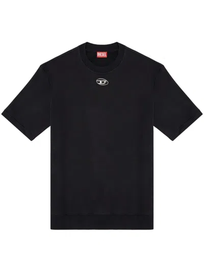Diesel Just' Black Crewneck T-shirt With Logo Detail In Cotton