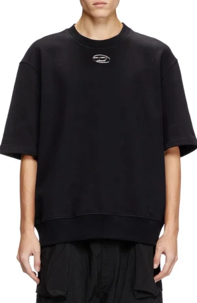 Diesel Just' Black Crewneck T-shirt With Logo Detail In Cotton