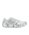 Diesel S-d-griffe-metallic Sneakers In Mesh And Pu In Silver