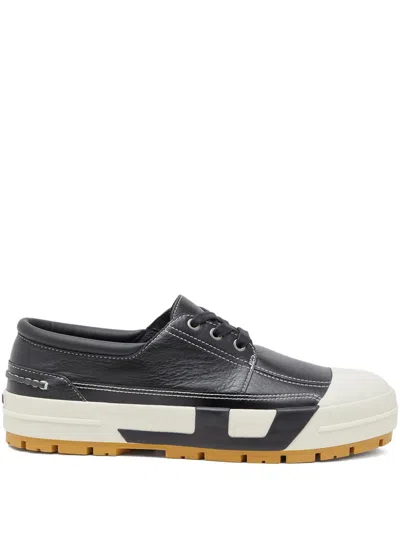 Diesel S-d-verse Lace-up Moccasin Sneakers In Black