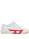 Diesel Dirty-effect Canvas Sneakers In White