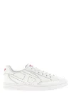 Diesel Low-top Sneakers With Perforated Design And Rubber Sole In White