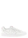 Diesel Low-top Sneakers With Perforated Design And Rubber Sole In White