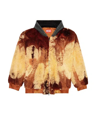Diesel S-depla Fleece Bomber Jacket In Multicolor