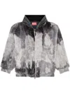 Diesel S-depla Fleece Bomber Jacket In Grey