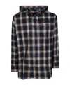 Diesel S-dewny-hood-ajfi Hooded Checked Shirt In Black
