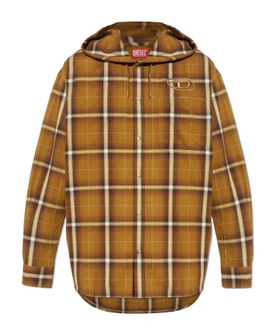DIESEL DIESEL S-DEWNY-HOOD-A CHECKED SHIRT