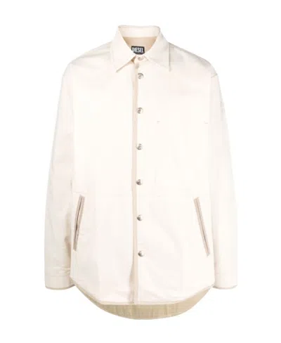 Diesel S-doves Twill Shirt Jacket In White