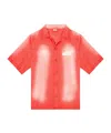 Diesel Faded Bowling Shirt With Logo Prints In Orange