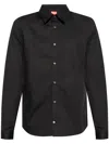 Diesel Cotton S-limo Shirt With Spread Collar In Black