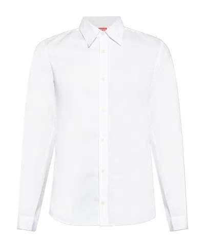 Diesel S-fitty-a Long-sleeve Shirt In White