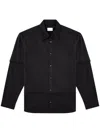 Diesel Twill Cotton Layered Shirt With Long Sleeves In Black