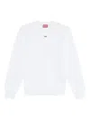 Diesel S-ginn-d Cotton Sweatshirt In White