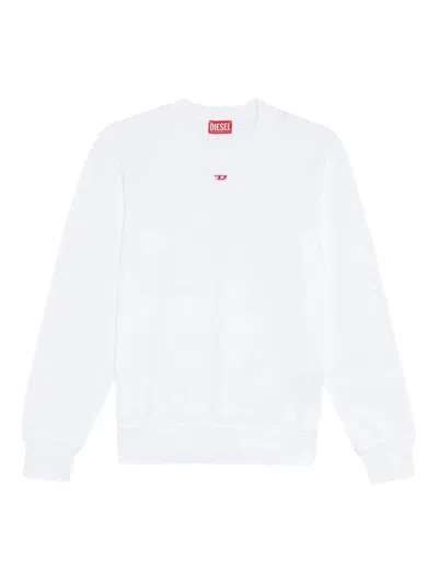 Diesel S-ginn-d Cotton Sweatshirt In White