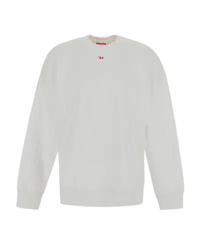 Diesel S-ginn-d Logo-embroidered Sweatshirt In White