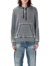 Diesel Hooded Sweater With Kangaroo Pocket And Ribbed Finish