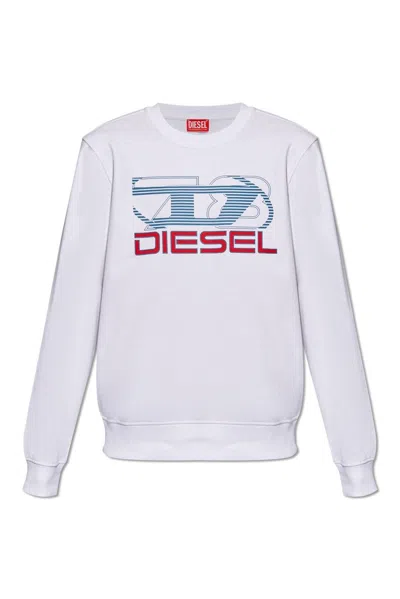 Diesel S-ginn-k43 Jersey Sweatshirt In White