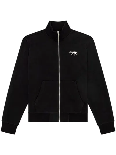 Diesel Logo-plaque Track Jacket In Black