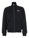 Diesel S-ginni Black Sweatshirt With High Neck And Logo Embroidery On The Front In Cotton Man In Black