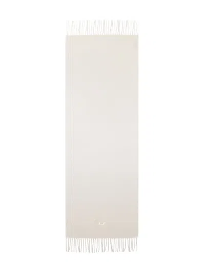 Diesel S-imon-d-long Fringed Scarf In White