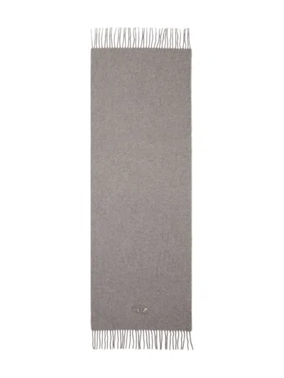 Diesel S-imon-d-long Logo Scarf In Gray