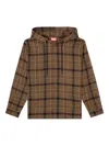 Diesel S-ix Checked Hoodie In Brown