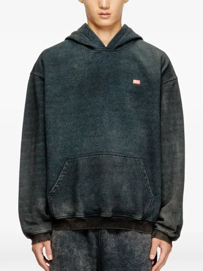 Diesel Hooded Sweatshirt S Kai Kangaroo Pocket In Gray