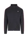 Diesel Logo-embroidered Zip-up Cardigan In Black  