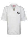 Diesel S-mac-c Short Sleeve Bowling Shirt In White