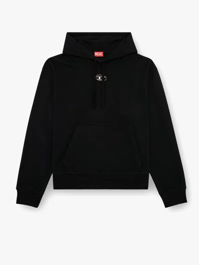 Diesel Regular Fit Hooded Sweatshirt In Black