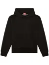 Diesel S-ginn-hood-d Logo-print Hoodie In Black