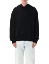 Diesel S-macs-hood-megoval-d Relaxed Fit Black Hoodie In Black