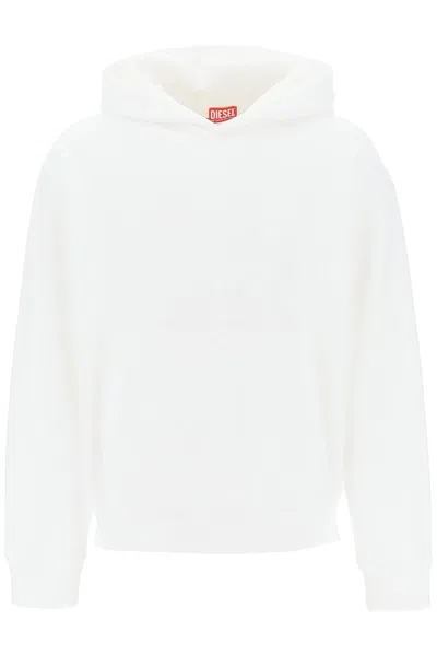 Diesel S-macs-hood-megoval Hoodie With Logo Embroidery In Multicolor
