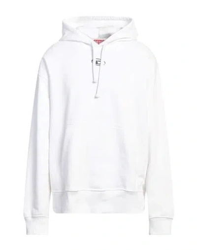 Diesel S-macs-hood-od Man Sweatshirt White Size Xl Cotton