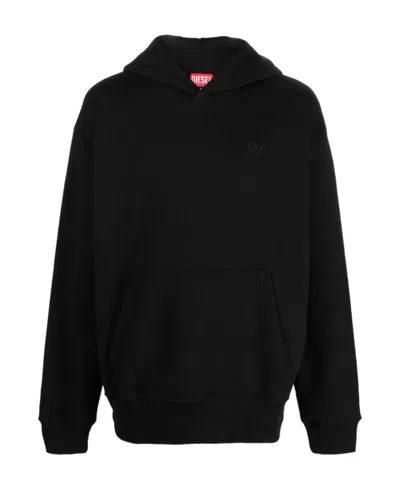 DIESEL DIESEL S-MACS-HOOD-MEGOVAL-D LOGO EMBROIDERED HOODIE