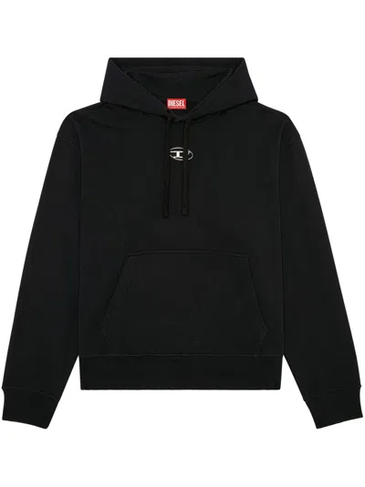 Diesel Logo-print Cotton Hoodie In Black