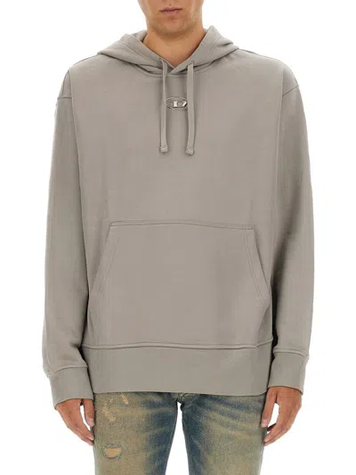 Diesel S-macs-hood-od Grey Hoodie In Gray