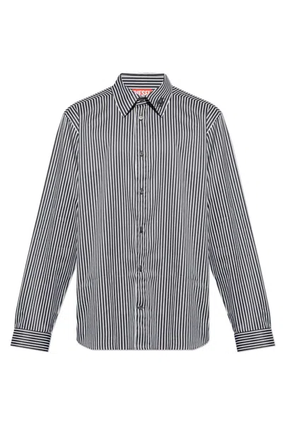 Diesel S-turner-stripe-d Striped Cotton Shirt In Multi