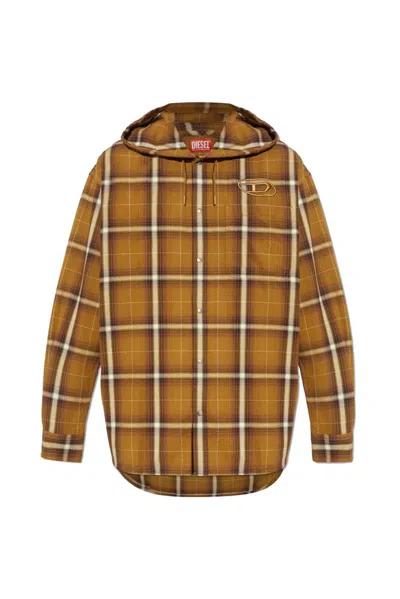 Diesel S-dewny-hood-a Checked Shirt In Multi