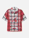 DIESEL S-NABIL CHECK BOWLING SHIRT WITH FADING LOGO
