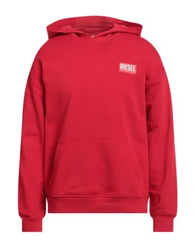 Diesel S-nlabel-hood-l1 Man Sweatshirt Red Size L Cotton, Elastane