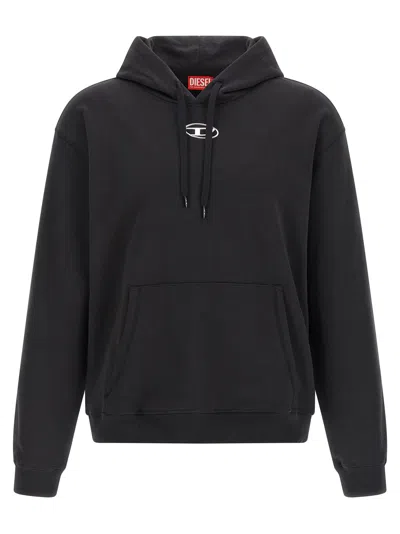 Diesel S-norm-hood-iod Sweatshirt In Black