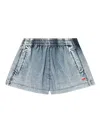 Diesel Boxer Shorts In Treated Taslan In Blue